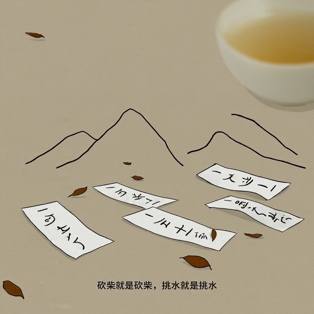 砍柴就是砍柴,挑水就是挑水